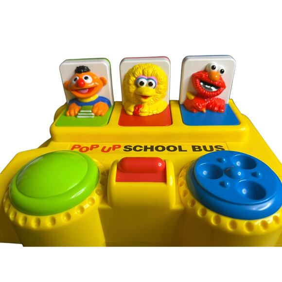 Vintage Preschool Toy 1995 Kids Tyco Pop Up Sesame Street School Bus - Picture 2 of 7